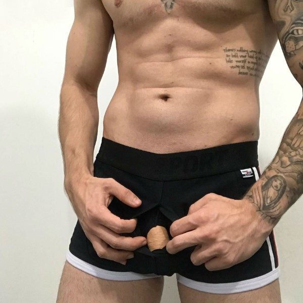 Cueca boxer para packer preta