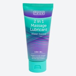 Frasco de Lubrificante e Gel de Massagem Natural 2 em 1 100ml para uso íntimo e massagem, à base de água.